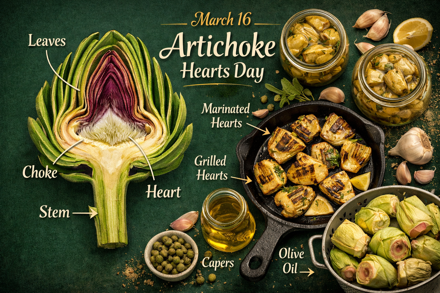 Detailed () editorial food infographic image showing a vibrant split-composition: on the left, a cross-section diagram of a