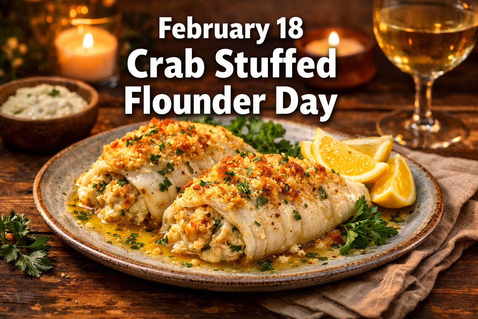 February 18 Crab Stuffed Flounder Day