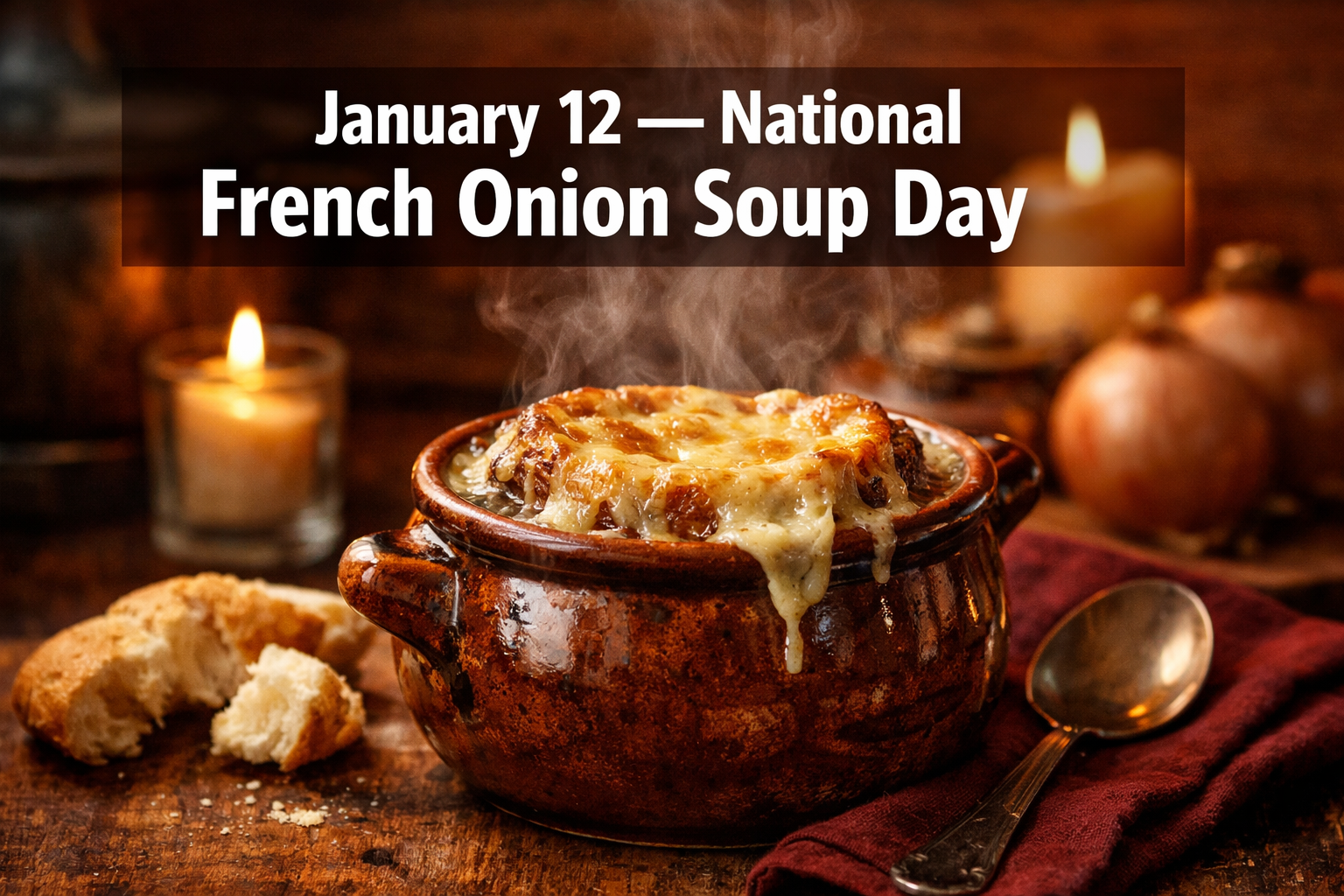 January 12 National French Onion Soup Day