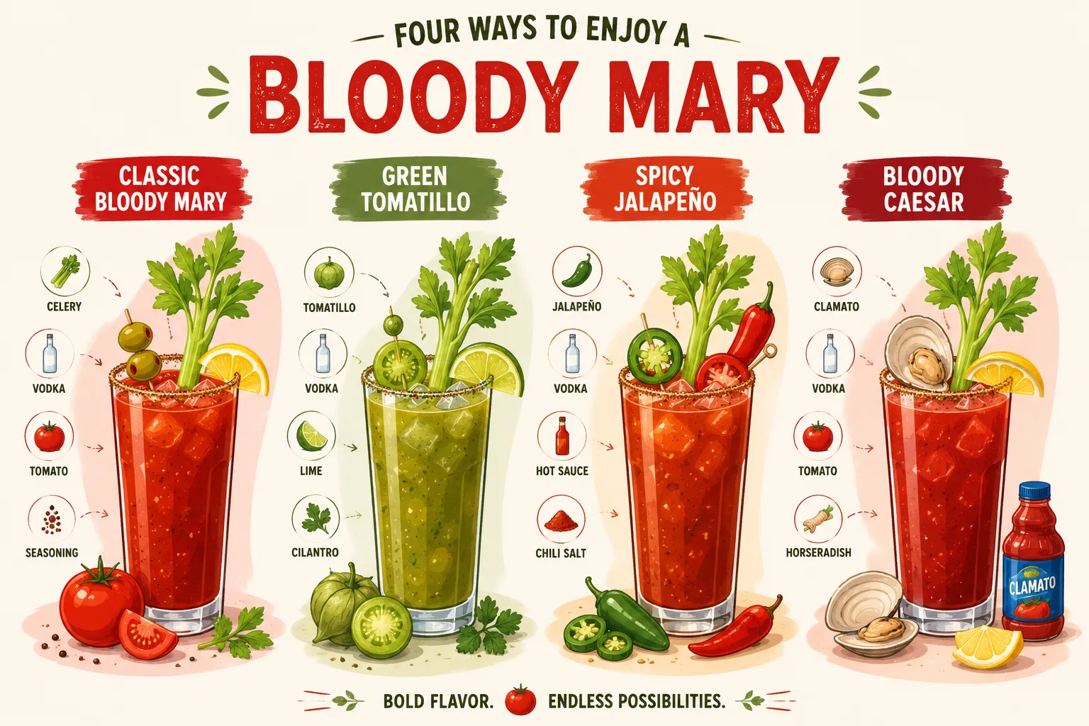 Bloody Mary Variations and Alternatives