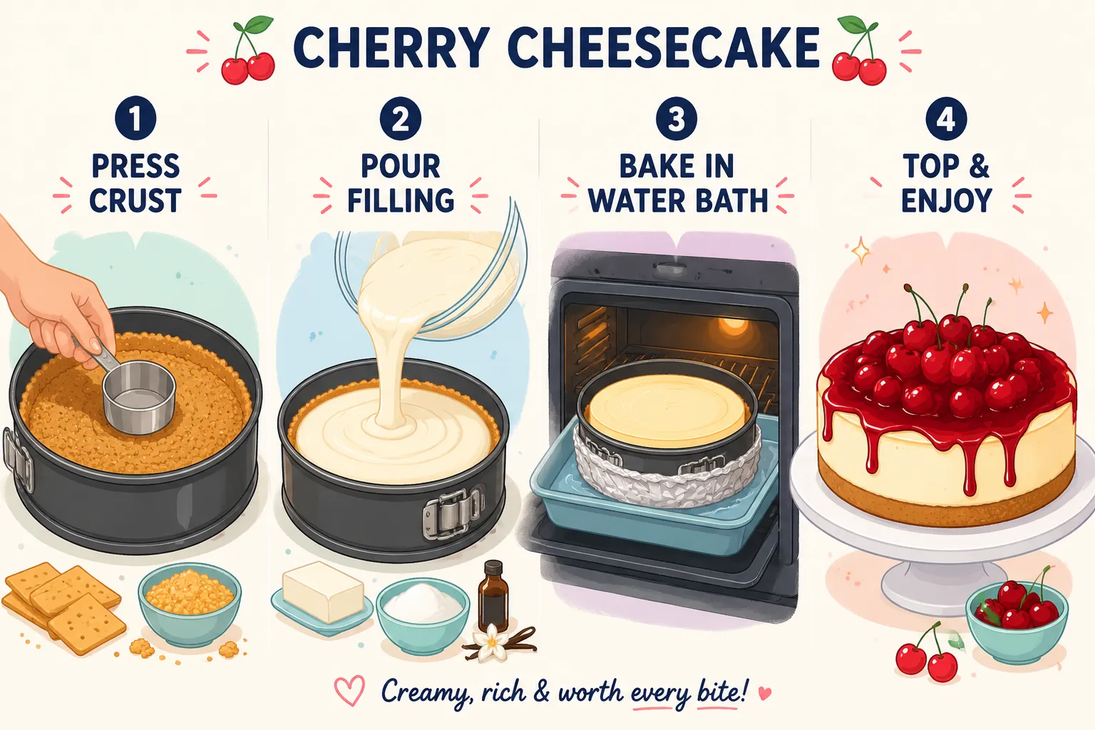 Cherry Cheesecake Cracks When Baking: How to Fix It