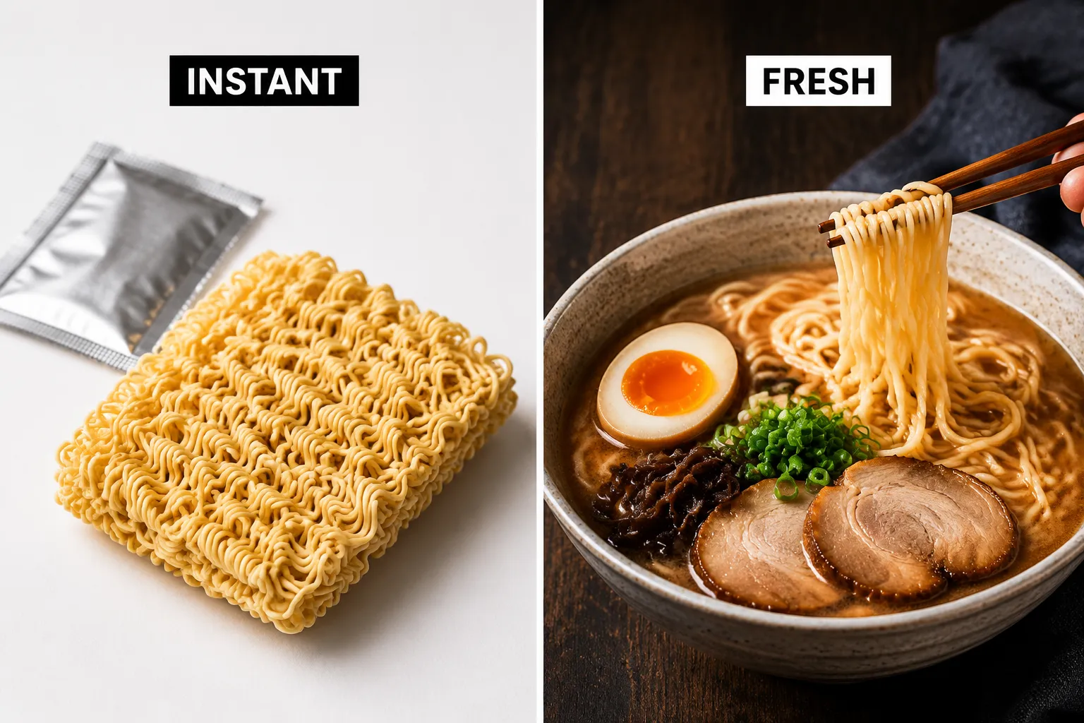 Difference Between Instant Ramen and Fresh Ramen