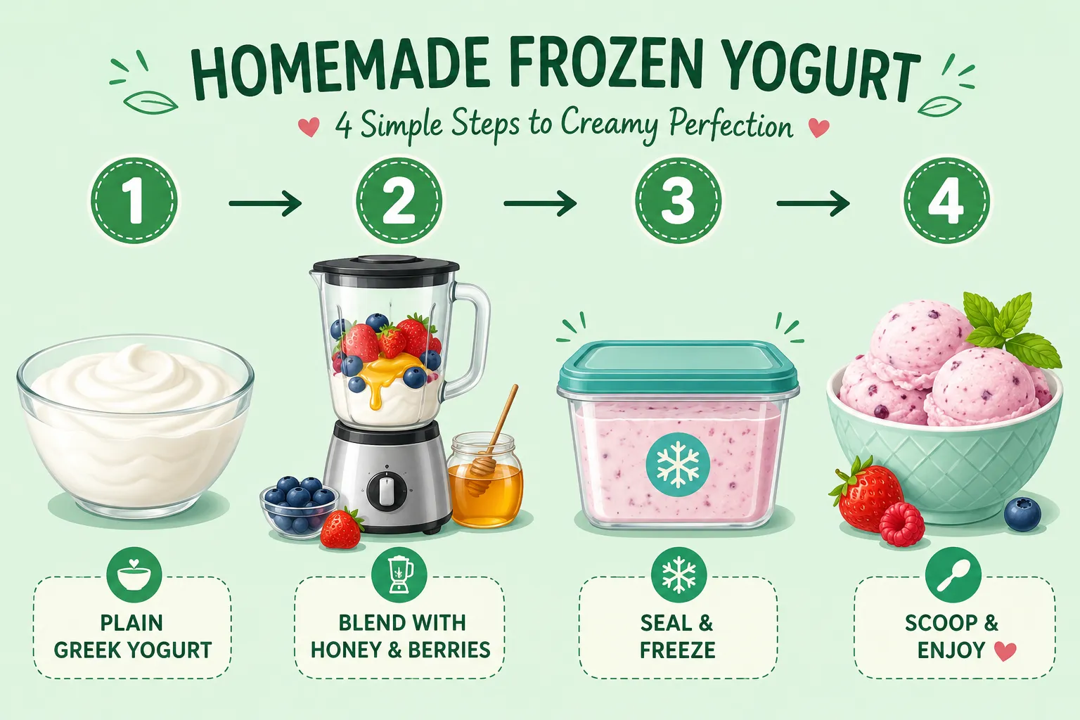 Homemade Frozen Yogurt Recipe (3 Ingredients)