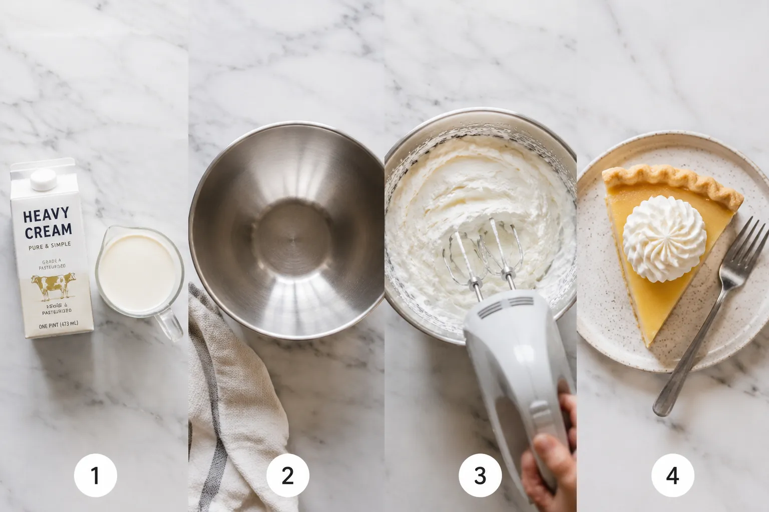 Homemade Whipped Cream Recipe (No Whipper Needed)
