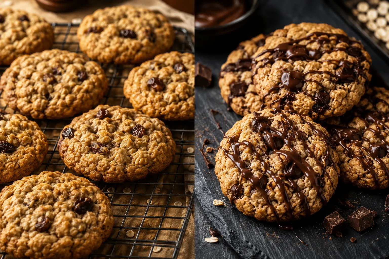 Oatmeal Cookies with Raisins vs. Without