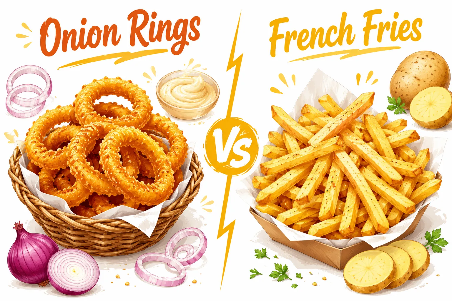 Onion Rings vs. French Fries: What's the Difference?