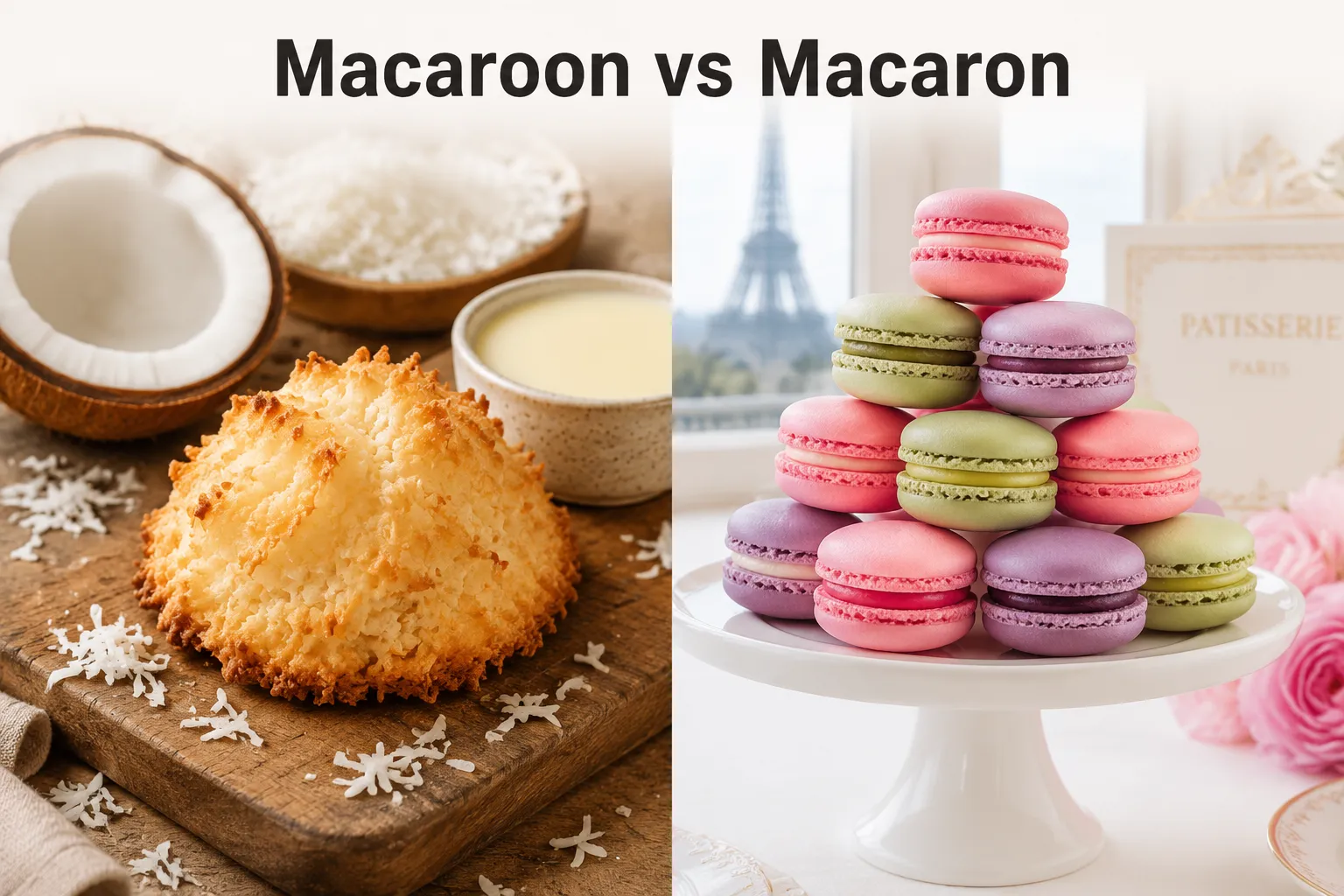 The Difference Between Macaroons and Macarons