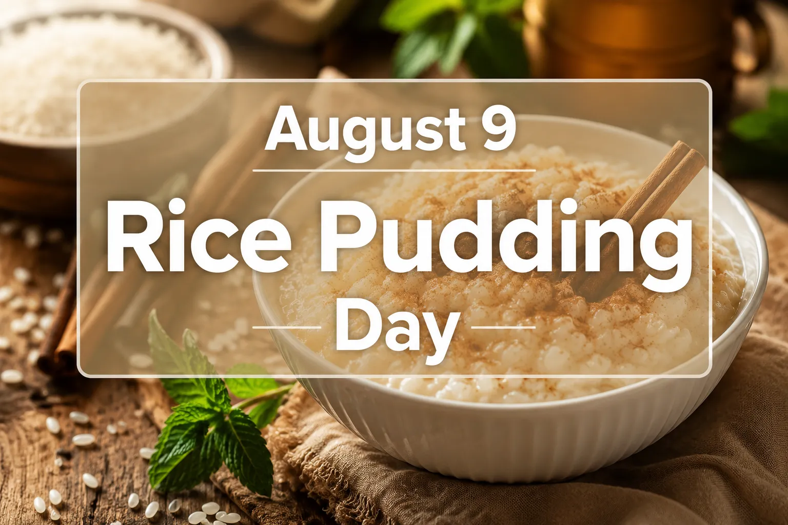 August 9 Rice Pudding Day