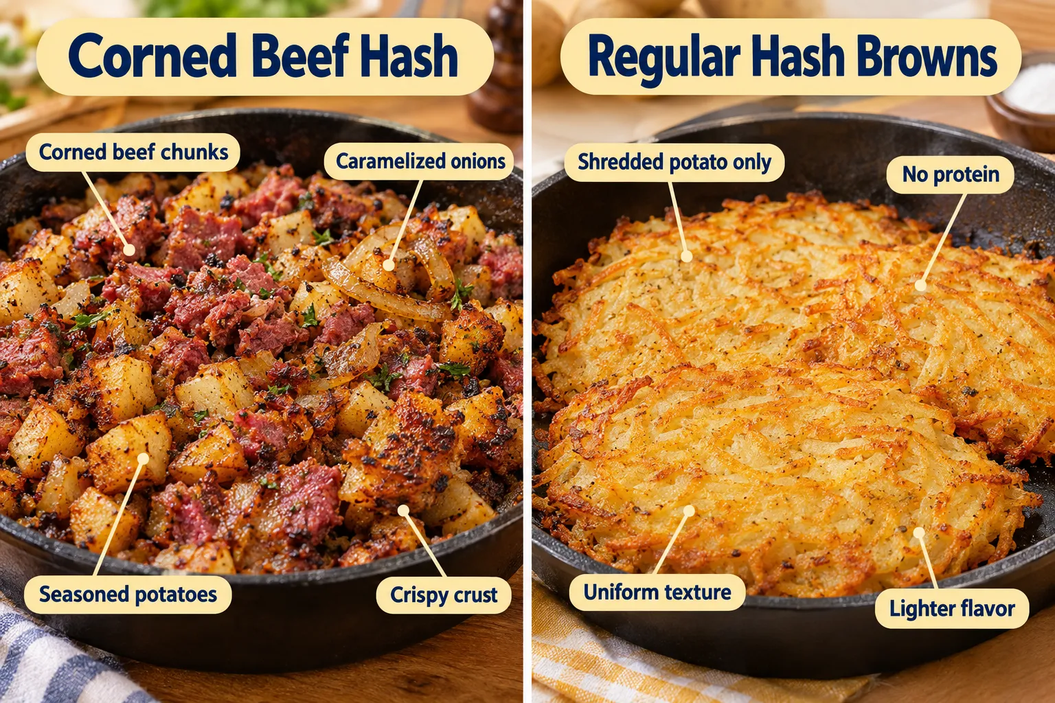 Corned Beef Hash vs. Regular Hash Browns