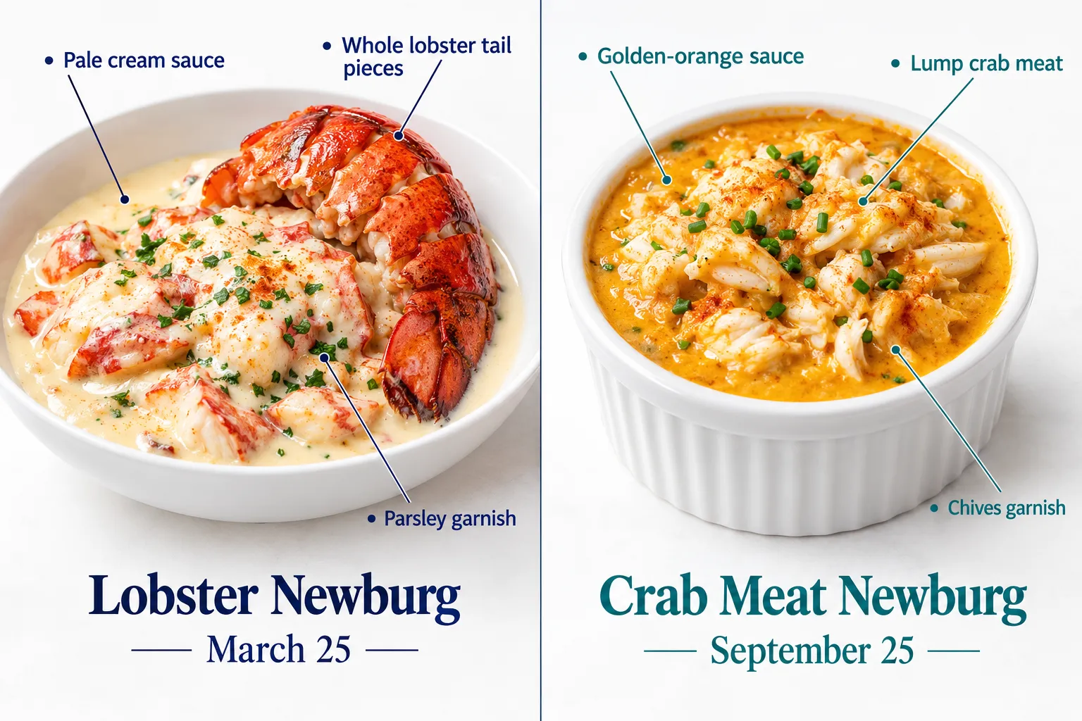 Crab Meat Newburg vs. Lobster Newburg: What Is the Difference?