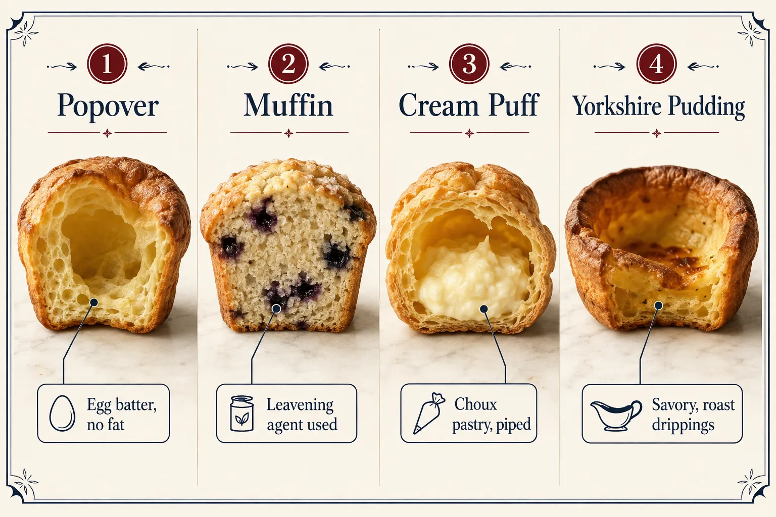 Difference Between Popovers and Other Pastries