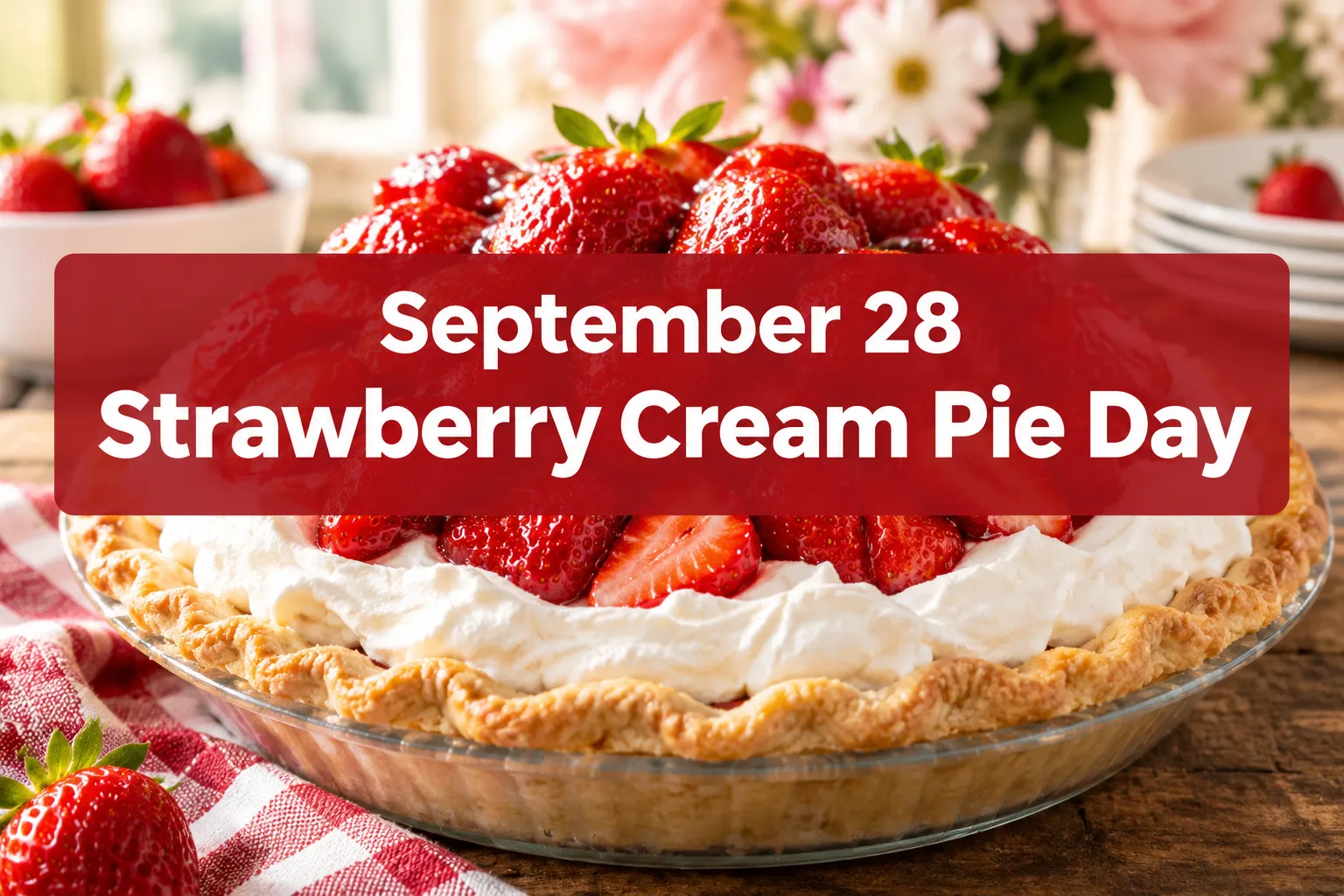 September 28 Strawberry Cream Pie Day