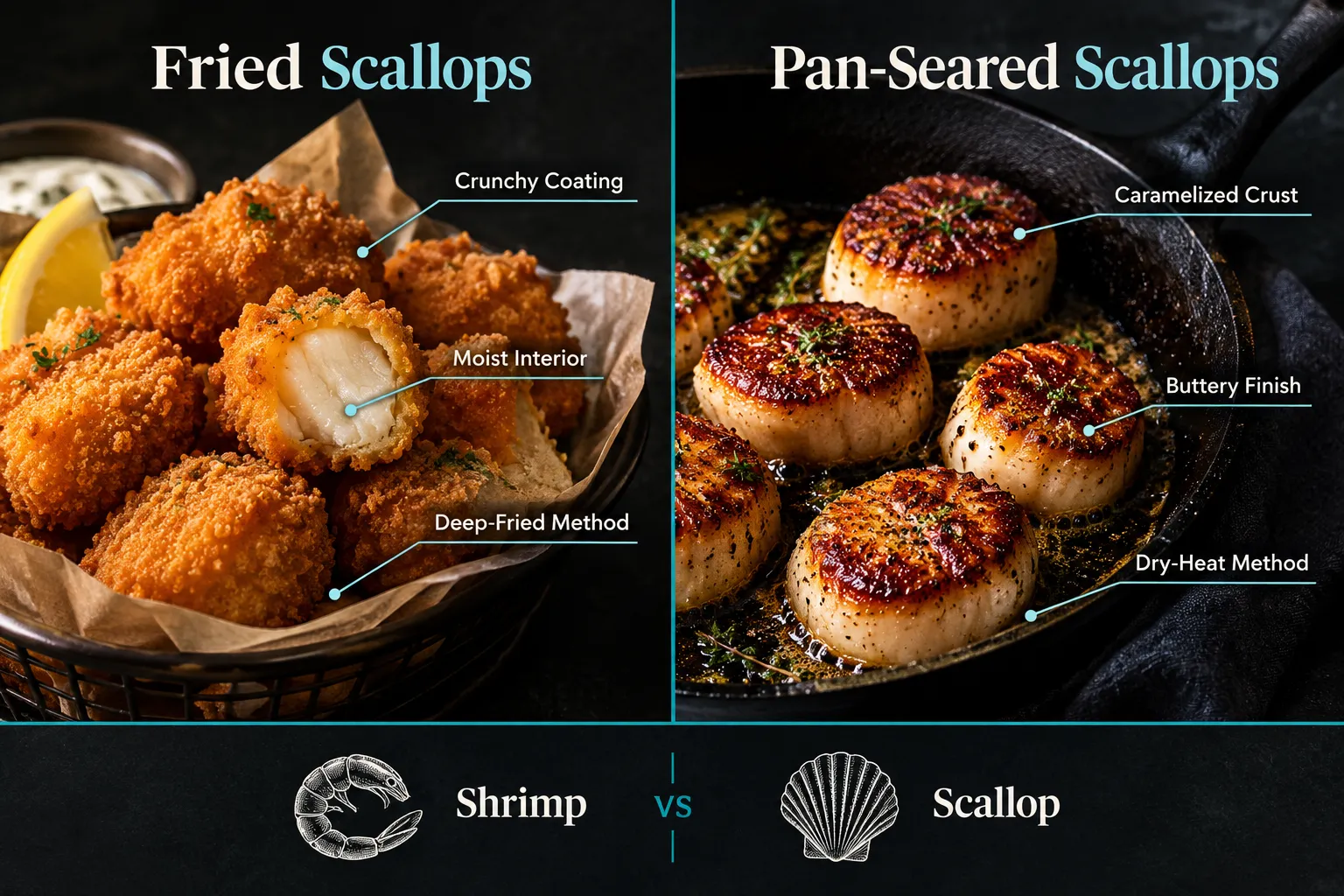 What Is the Difference Between Fried and Pan-Seared Scallops?